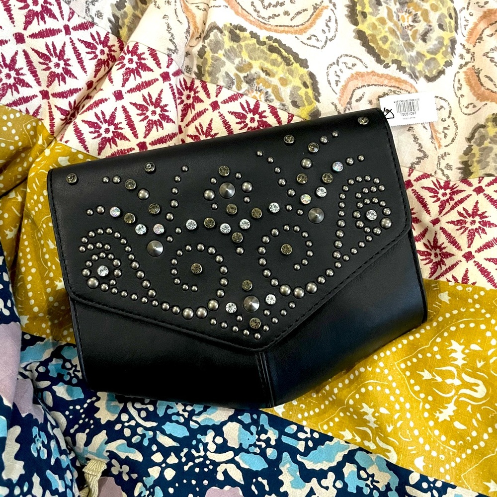 NWT Express Clutch Black Studded